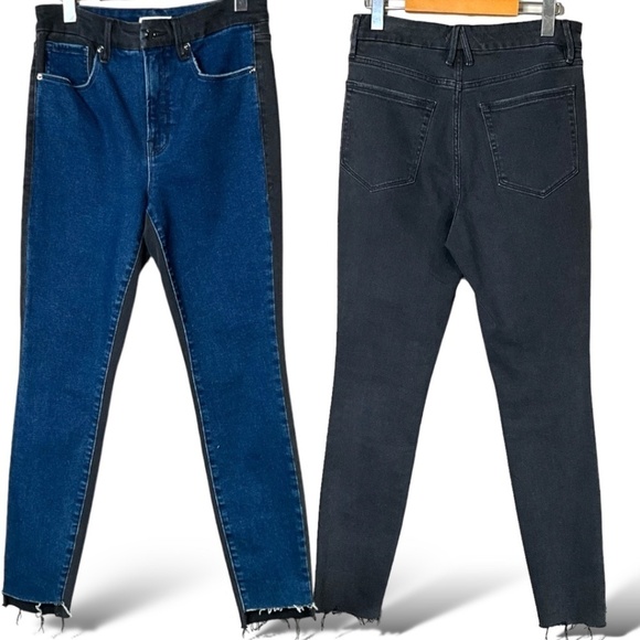 GOOD AMERICAN Good Waist Skinny Jeans 2 Colour 5 Pocket Raw Step Hem US Sz 4 27 - Picture 3 of 11